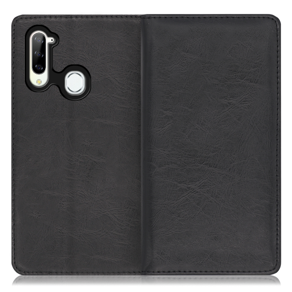 LOOF Royale Libero 5G [ブラック] 手帳型 ケース カバー スマホケース 財布型 ブック型 大容量 カード収納 スタンド ベルトなし スマホカバー 本革 高品質 パス入れ カード入れ ストラップ ホール