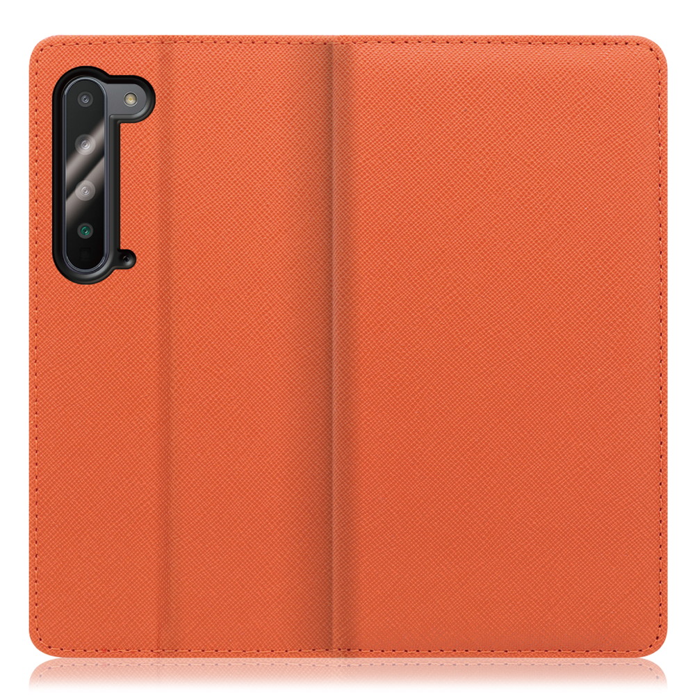LOOF Casual AQUOS R5G / SH-51A / SHG01 用 [オレンジ] シンプル 手帳型ケース カード収納 幅広ポケット ベルトなし