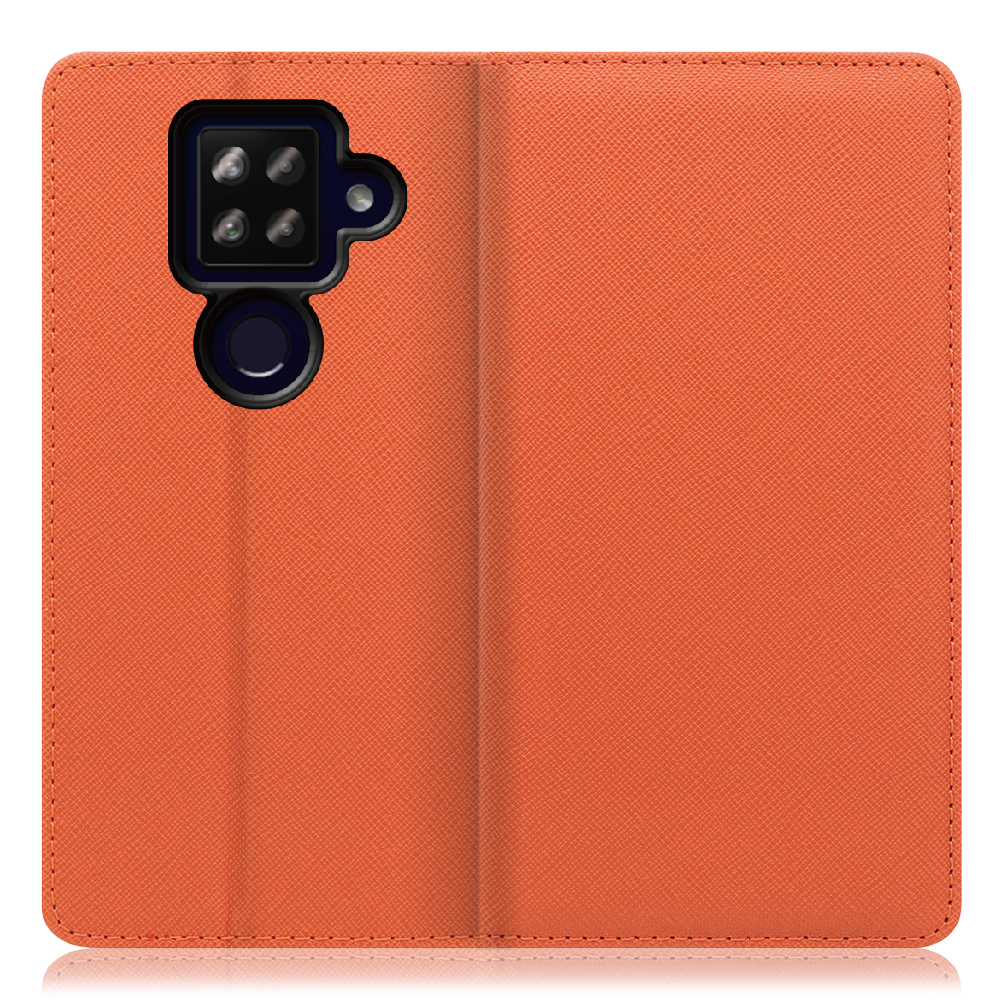LOOF Casual Series AQUOS sense4 plus [オレンジ] シンプル 手帳型ケース カード収納 幅広ポケット 傷に強い ベルトなし