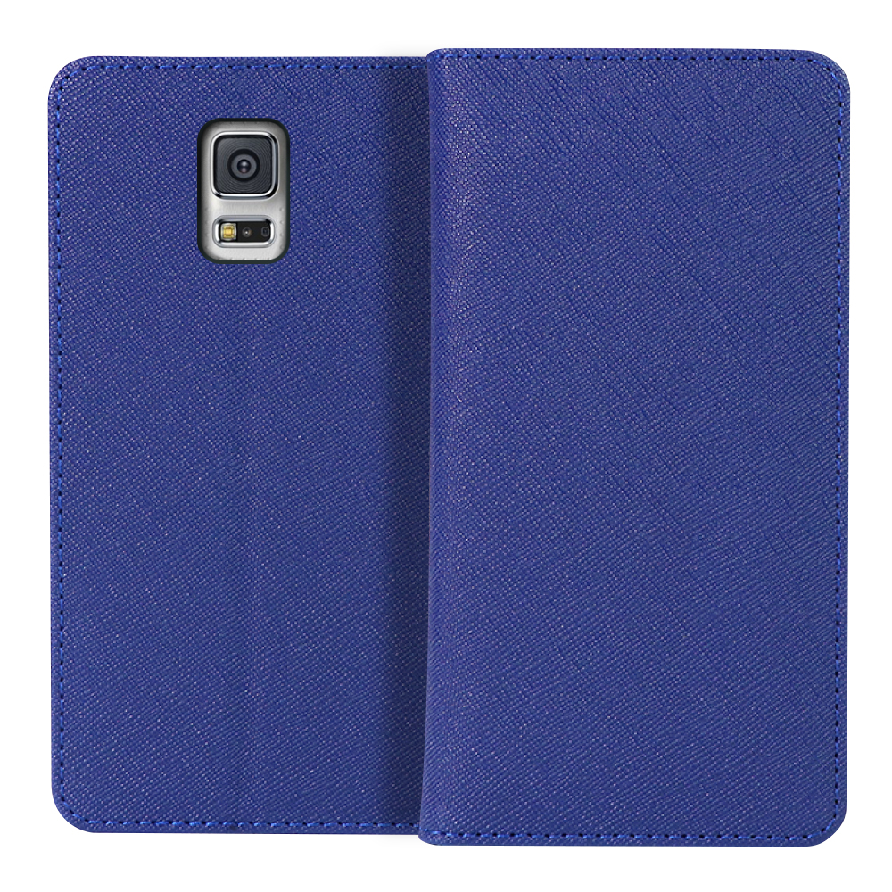 LooCo Official Shop LOOF CASUAL Series Galaxy S5 SC-04F 用 [ネイビー] シンプル  手帳型ケース カード収納 幅広ポケット ベルトなし