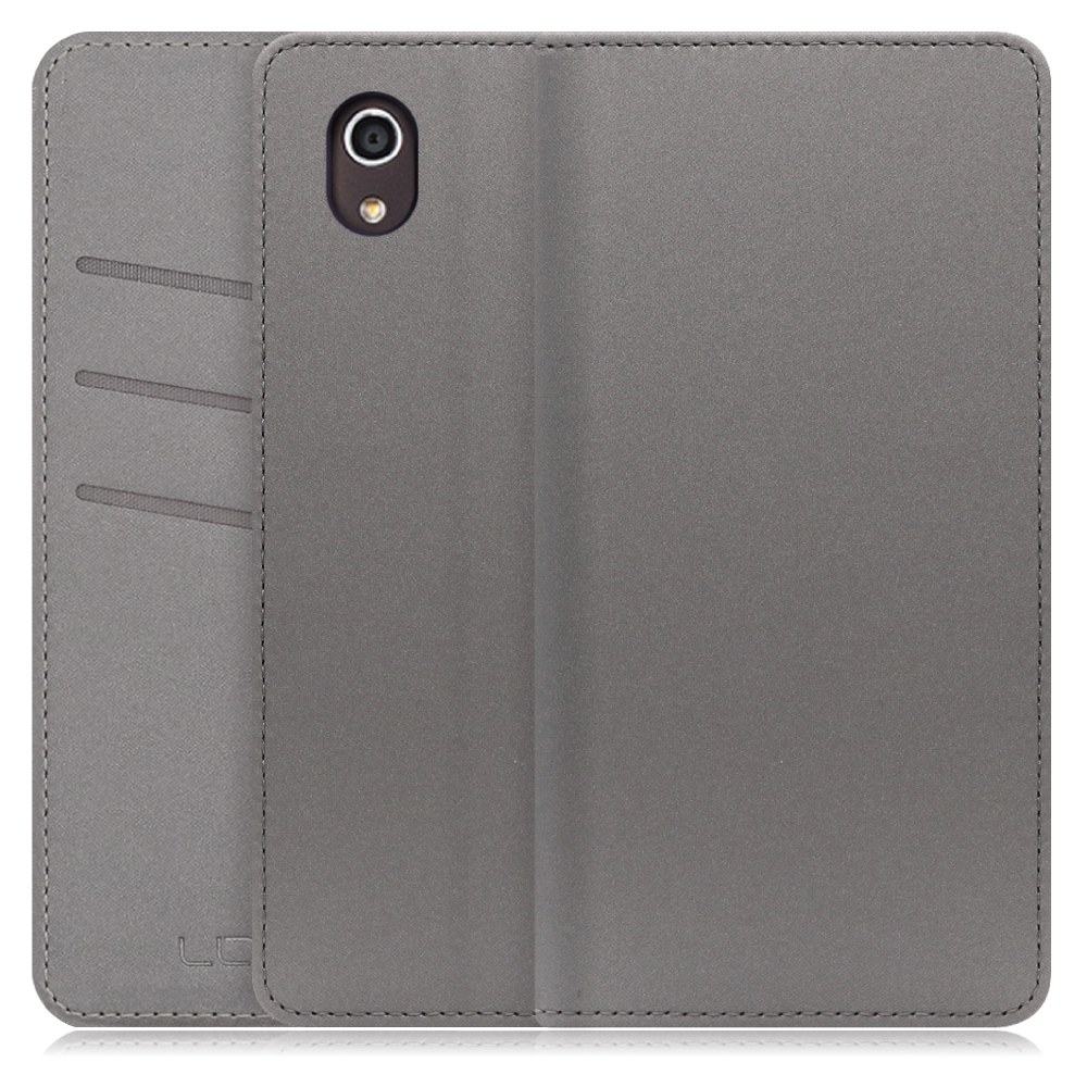 LOOF SKIN Series Android One S4 用  [グレー] ケース カバー 手帳型ケース スマホケース ブック型 手帳型カバー カードポケット カード収納