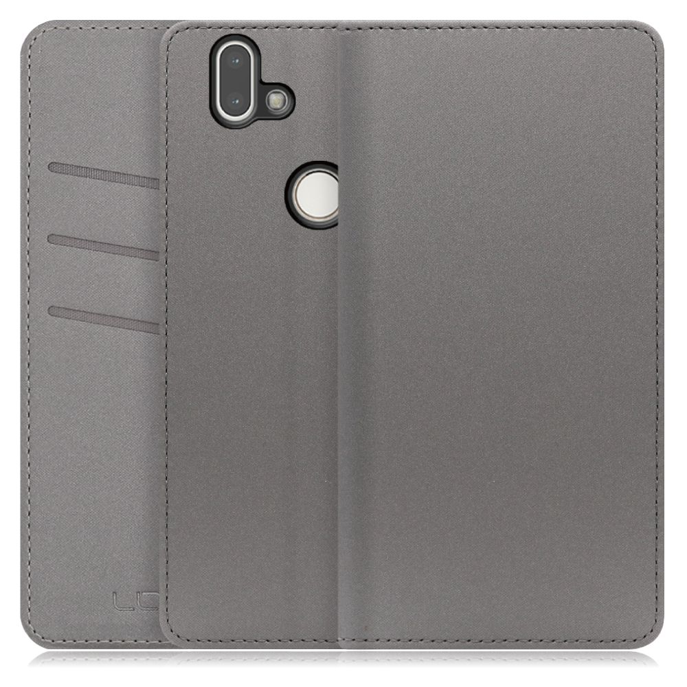 LOOF SKIN Series FUJITSU arrows RX / M05 用  [グレー] ケース カバー 手帳型ケース スマホケース ブック型 手帳型カバー カードポケット カード収納