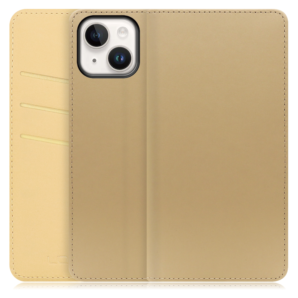 LOOF SKIN Series iPhone 14 アイフォン 14 用  [ゴールド] ケース カバー 手帳型ケース スマホケース ブック型 手帳型カバー カードポケット カード収納