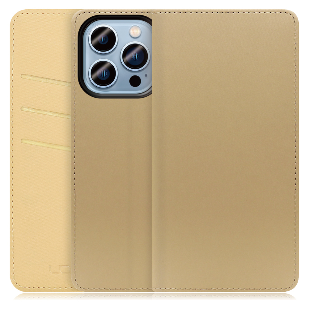 LOOF SKIN Series iPhone 14 Pro Max アイフォン 14 プロ マックス 用  [ゴールド] ケース カバー 手帳型ケース スマホケース ブック型 手帳型カバー カードポケット カード収納