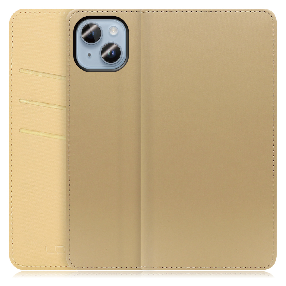 LOOF SKIN Series iPhone 14 Plus アイフォン 14 プラス 用  [ゴールド] ケース カバー 手帳型ケース スマホケース ブック型 手帳型カバー カードポケット カード収納