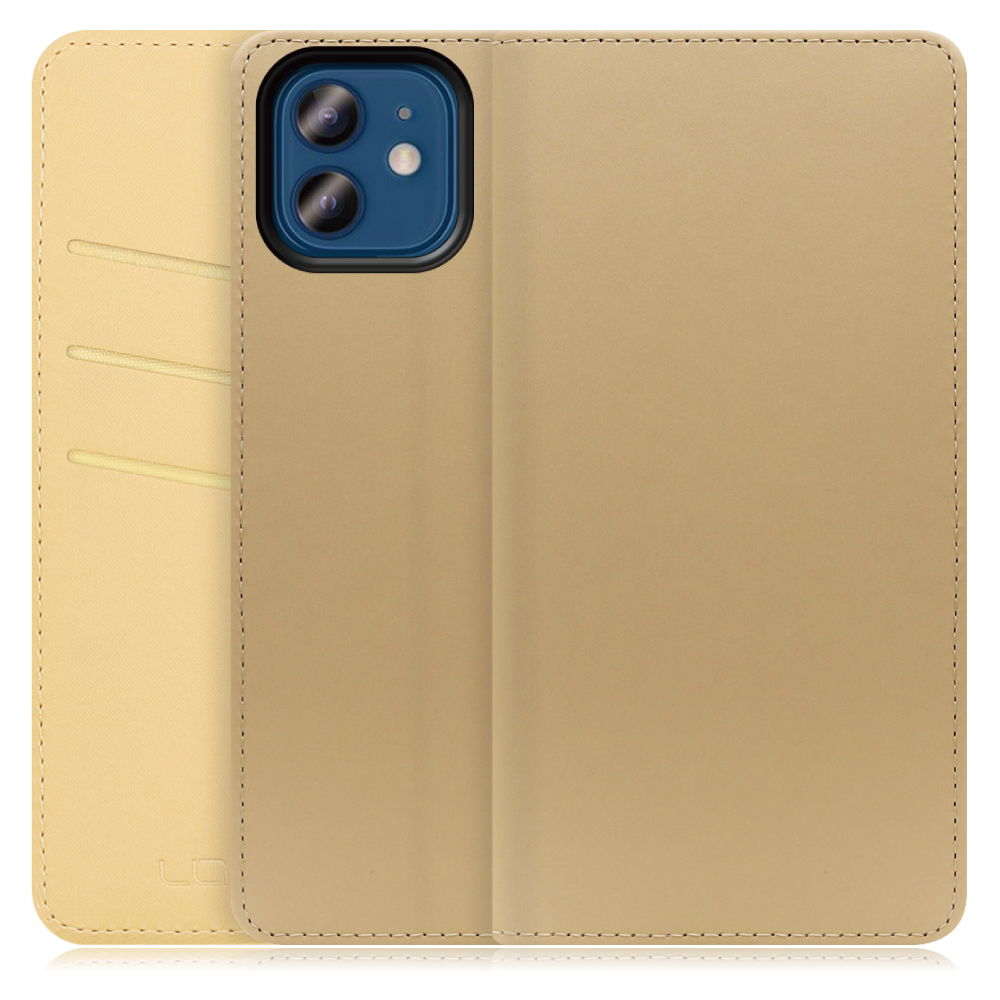LOOF SKIN Series iPhone 12 / 12 Pro アイフォン 12 プロ 用  [ゴールド] ケース カバー 手帳型ケース スマホケース ブック型 手帳型カバー カードポケット カード収納