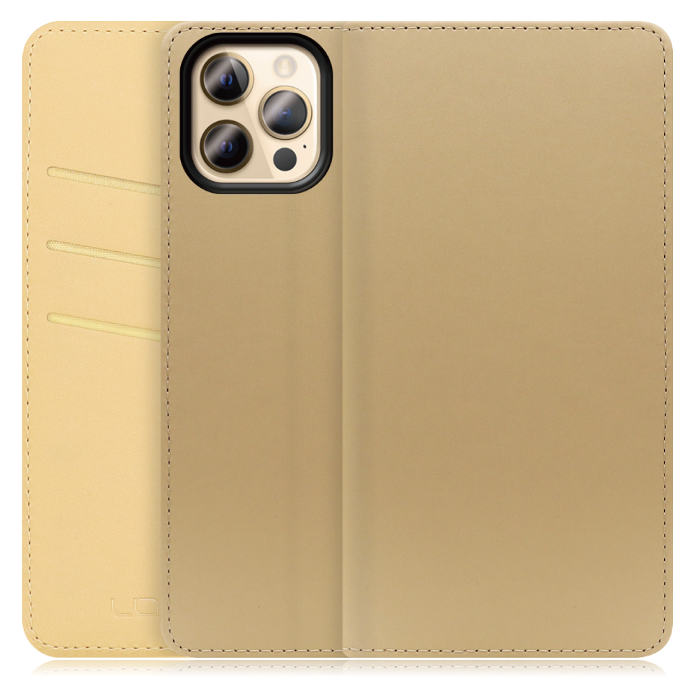 LOOF SKIN Series iPhone 12 Pro Max アイフォン 12 プロ マックス 用  [ゴールド] ケース カバー 手帳型ケース スマホケース ブック型 手帳型カバー カードポケット カード収納