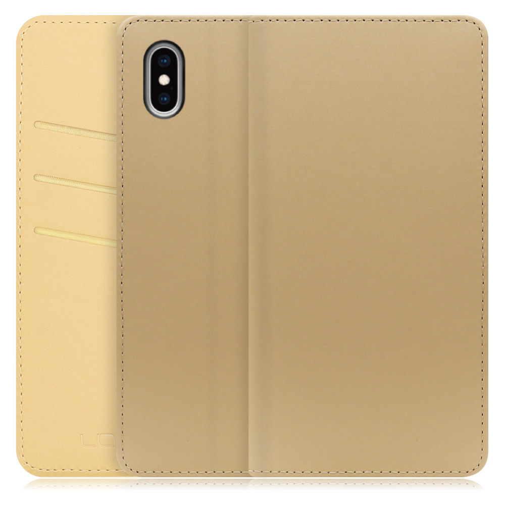 LOOF SKIN Series iPhone XS Max アイフォン 用  [ゴールド] ケース カバー 手帳型ケース スマホケース ブック型 手帳型カバー カードポケット カード収納