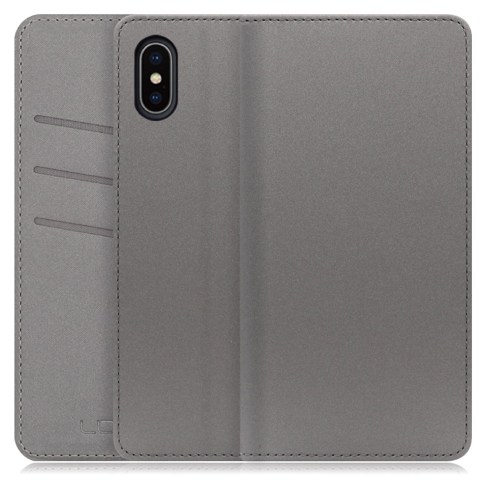 LOOF SKIN Series iPhone X / XS アイフォン 用  [グレー] ケース カバー 手帳型ケース スマホケース ブック型 手帳型カバー カードポケット カード収納