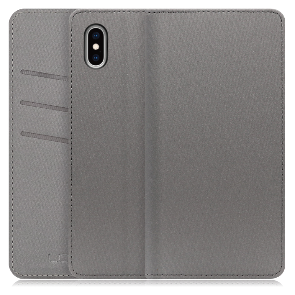 LOOF SKIN Series iPhone XS Max アイフォン 用  [グレー] ケース カバー 手帳型ケース スマホケース ブック型 手帳型カバー カードポケット カード収納