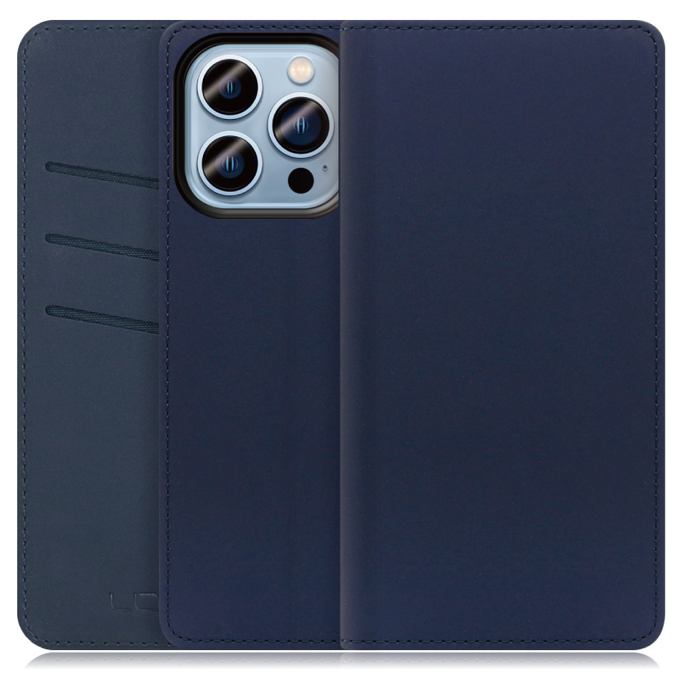 LOOF SKIN Series iPhone 14 Pro アイフォン 14 プロ 用 [ネイビー] ケース カバー 手帳型ケース スマホケース ブック型 手帳型カバー カードポケット カード収納