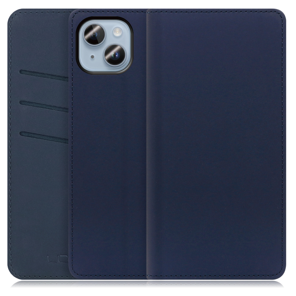 LOOF SKIN Series iPhone 14 Plus アイフォン 14 プラス 用 [ネイビー] ケース カバー 手帳型ケース スマホケース ブック型 手帳型カバー カードポケット カード収納