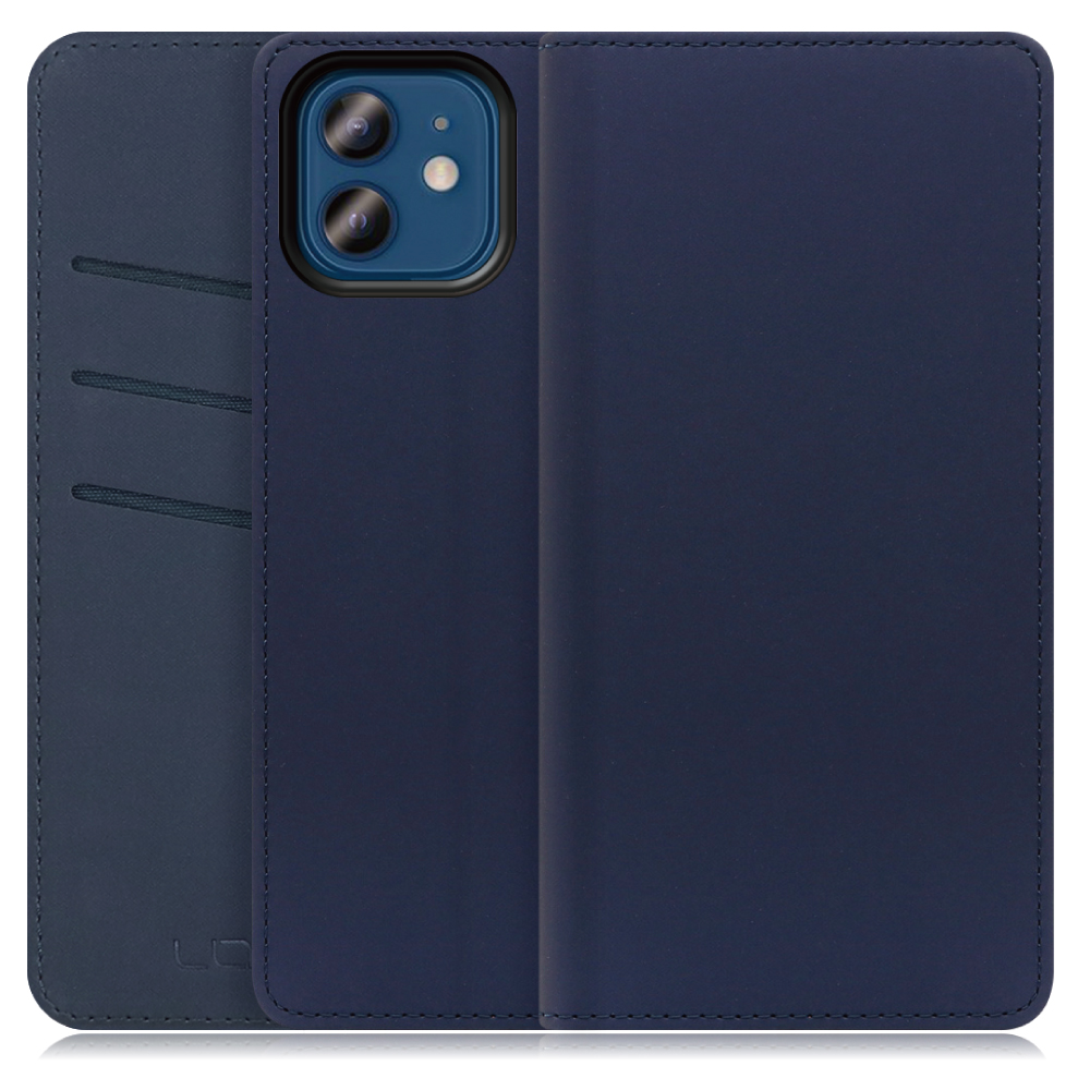 LOOF SKIN Series iPhone 12 / 12 Pro アイフォン 12 プロ 用 [ネイビー] ケース カバー 手帳型ケース スマホケース ブック型 手帳型カバー カードポケット カード収納