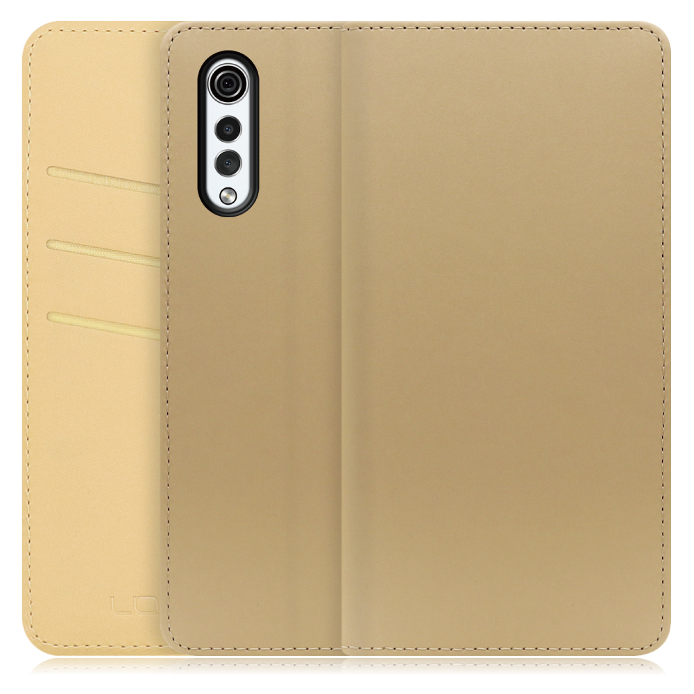 LOOF SKIN Series LG VELVET / L-52A 用  [ゴールド] ケース カバー 手帳型ケース スマホケース ブック型 手帳型カバー カードポケット カード収納