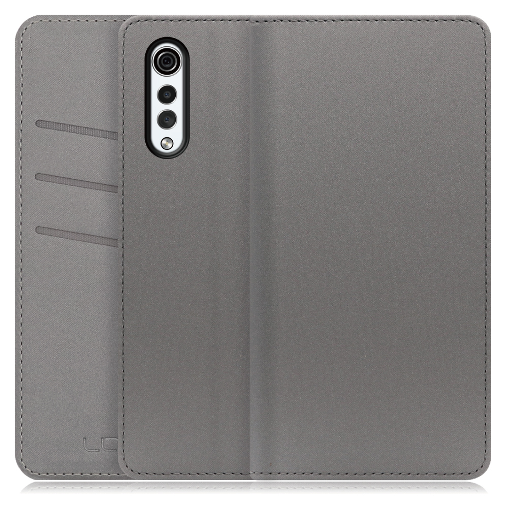 LOOF SKIN Series LG VELVET / L-52A 用  [グレー] ケース カバー 手帳型ケース スマホケース ブック型 手帳型カバー カードポケット カード収納