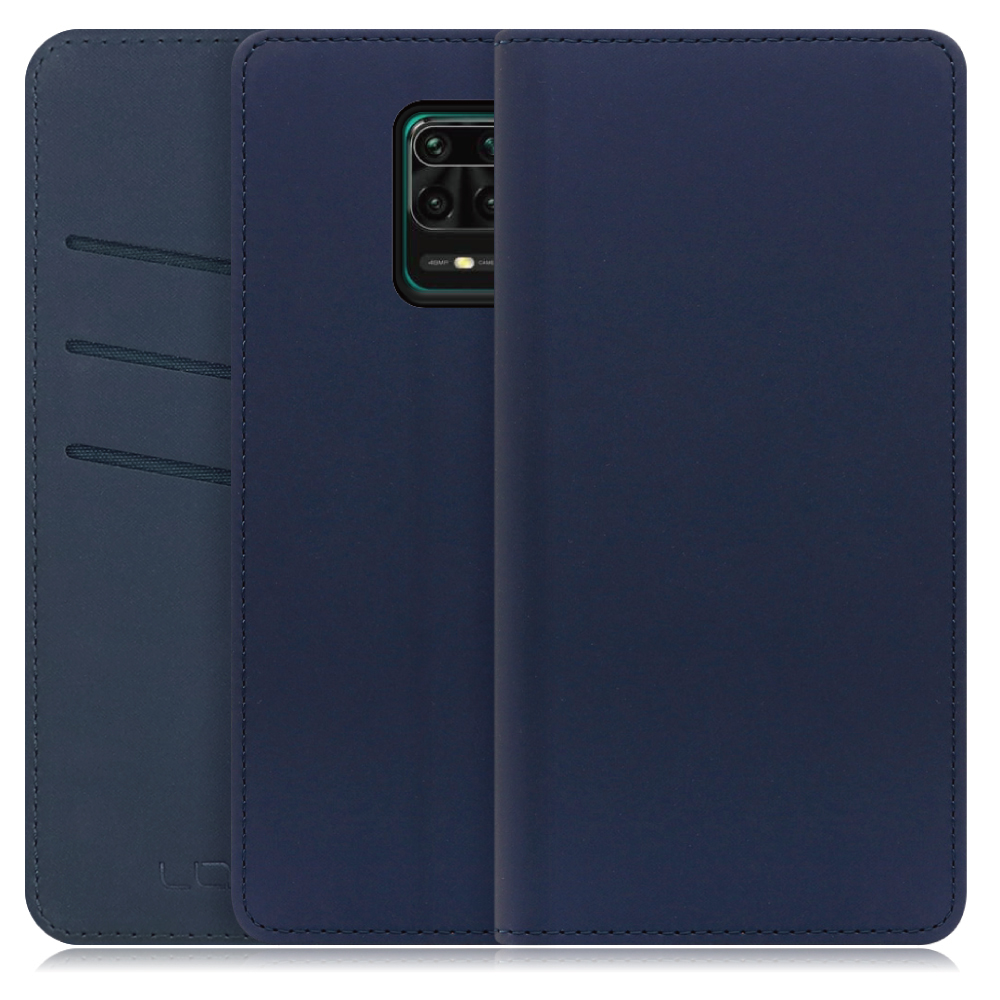 LOOF SKIN Series Xiaomi Redmi Note 9S 用 [ネイビー] ケース カバー 手帳型ケース スマホケース ブック型 手帳型カバー カードポケット カード収納