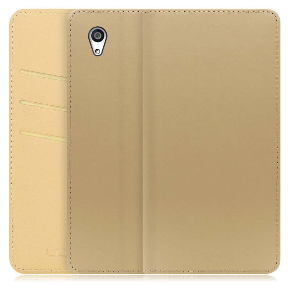 LOOF SKIN Series Xperia Z5 / SO-01H / SOV32 用 [ゴールド] ケース カバー 手帳型ケース スマホケース  ブック型 手帳型カバー カードポケット カード収納