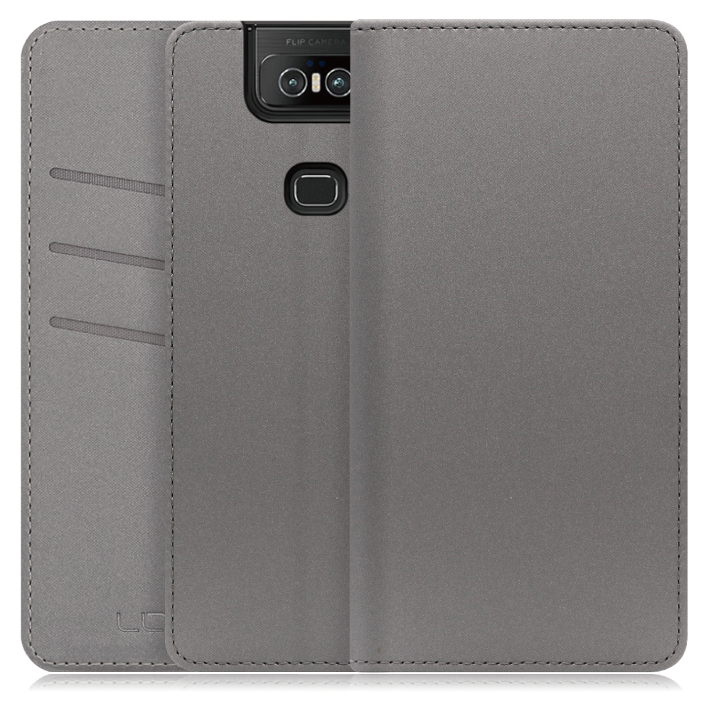 LOOF SKIN Series ZenFone 6 / 6 Edition 30 / ZS630KL 用  [グレー] ケース カバー 手帳型ケース スマホケース ブック型 手帳型カバー カードポケット カード収納