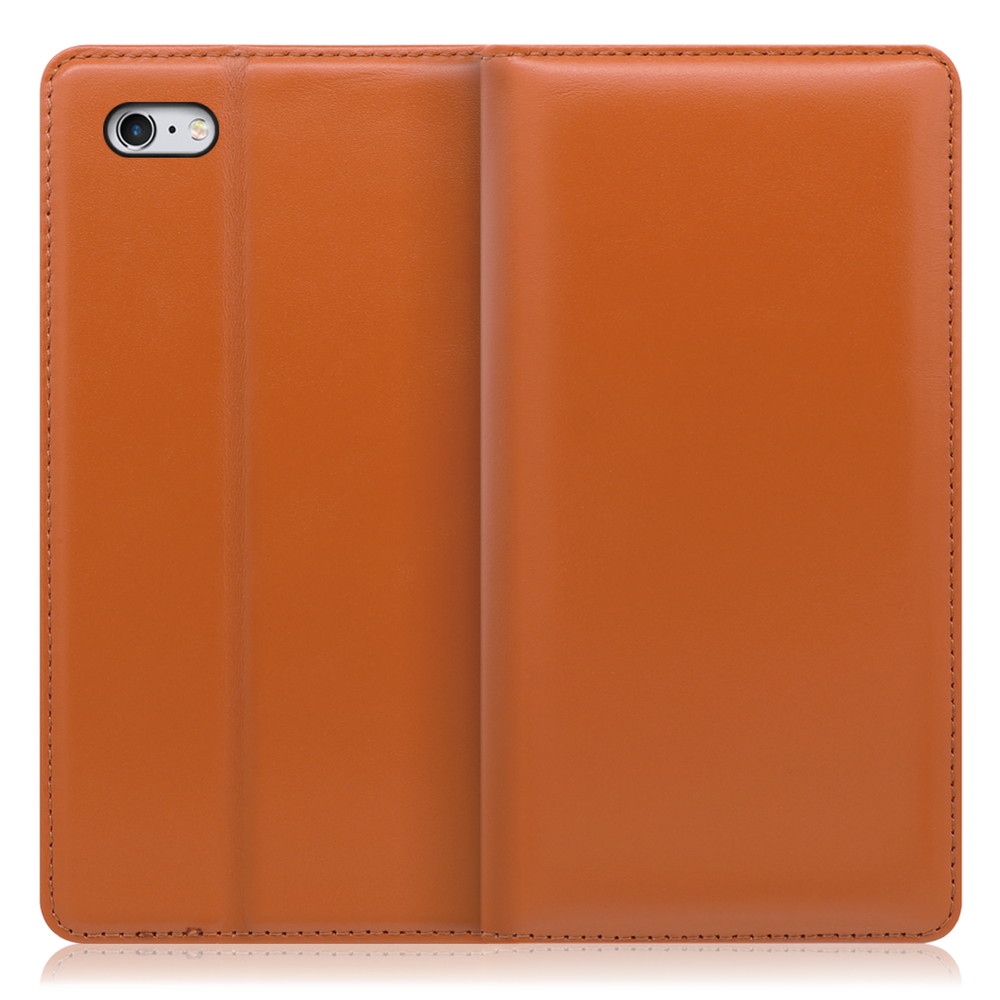 LOOF Simplle iPhone 6 Plus / 6s Plus 用 [オレンジ]本革 マグネット不使用 手帳型ケース カード収納 幅広ポケット ベルトなし