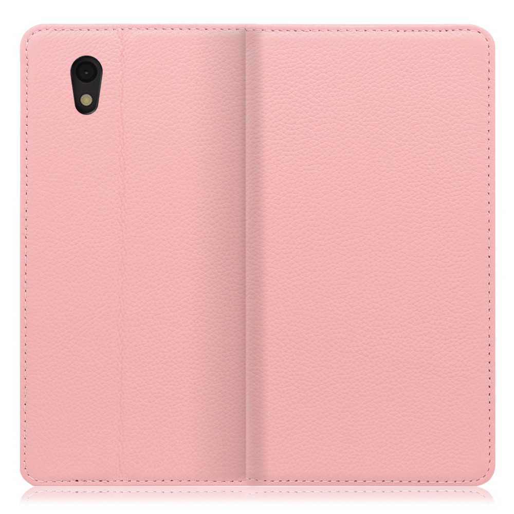 LOOF Pastel Android One S3 用 [ピンク] 丈夫な本革 お手入れ不要 手帳型ケース カード収納 幅広ポケット ベルトなし