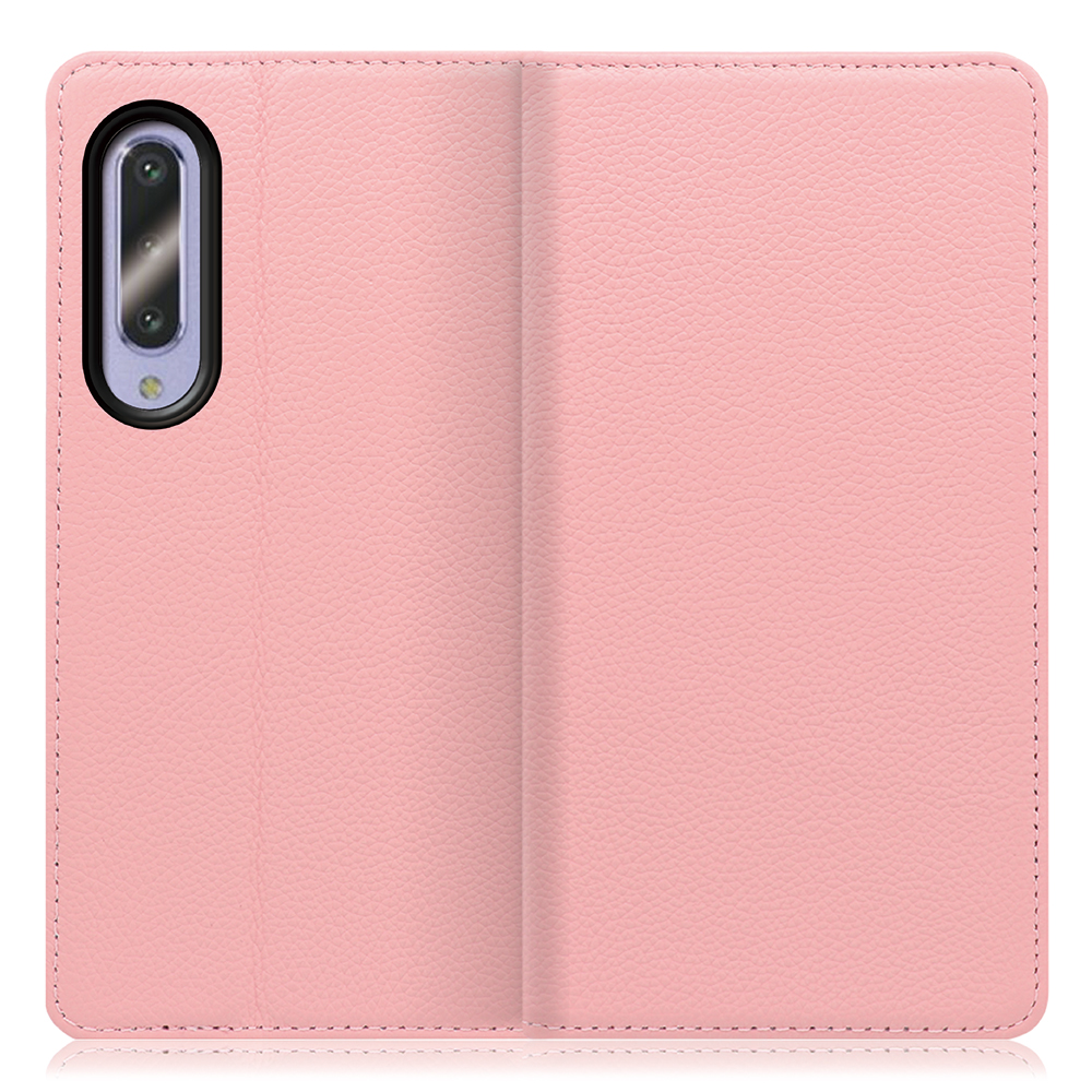 LOOF Pastel Series AQUOS zero5G Basic [ピンク] 丈夫な本革 お手入れ不要 手帳型ケース カード収納 幅広ポケット ベルトなし