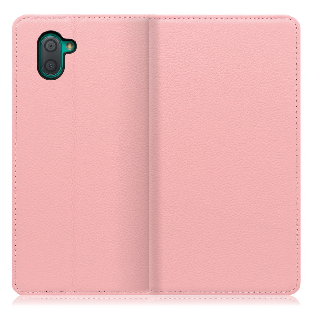 LOOF Pastel AQUOS R3 / SH-04L / SHV44 用 [ピンク] 丈夫な本革 お手入れ不要 手帳型ケース カード収納 幅広ポケット ベルトなし