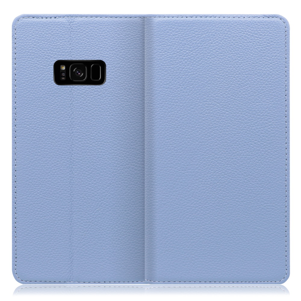 LOOF Pastel Galaxy S8 / SC-02J / SCV36 用 [ブルー] 丈夫な本革 お手入れ不要 手帳型ケース カード収納 幅広ポケット ベルトなし