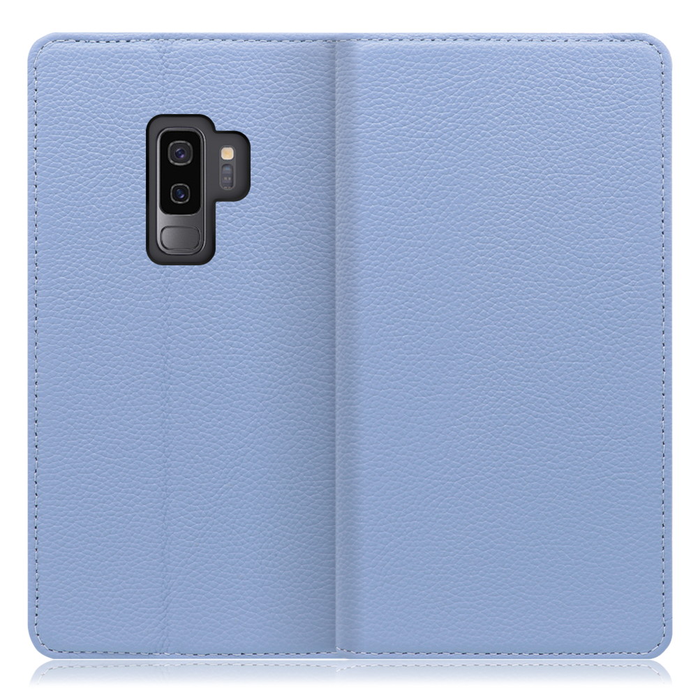 LOOF Pastel Galaxy S9+ / SC-03K / SCV39 用 [ブルー] 丈夫な本革 お手入れ不要 手帳型ケース カード収納 幅広ポケット ベルトなし