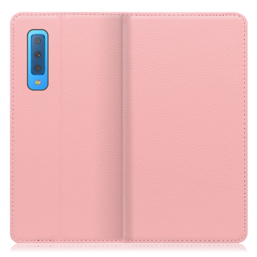 LOOF Pastel Galaxy A7 / SM-A750C 用 [ピンク] 丈夫な本革 お手入れ不要 手帳型ケース カード収納 幅広ポケット ベルトなし