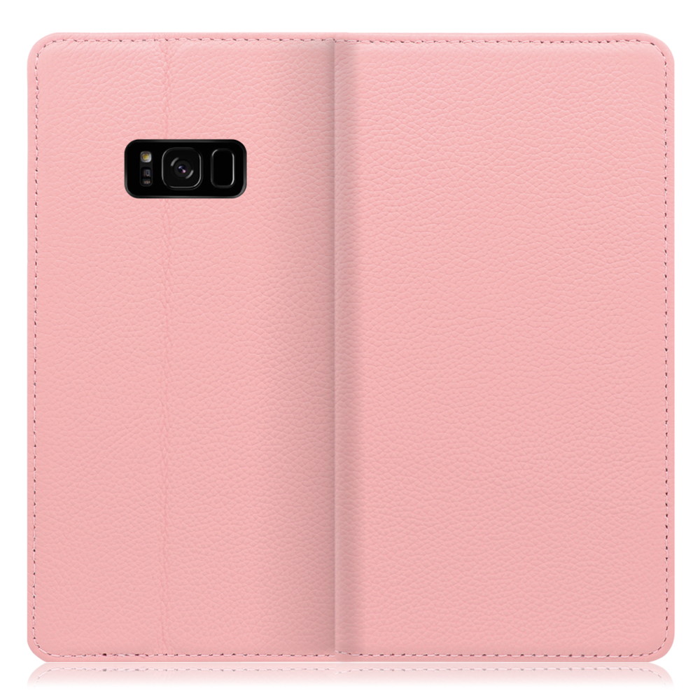 LOOF Pastel Galaxy S8 / SC-02J / SCV36 用 [ピンク] 丈夫な本革 お手入れ不要 手帳型ケース カード収納 幅広ポケット ベルトなし