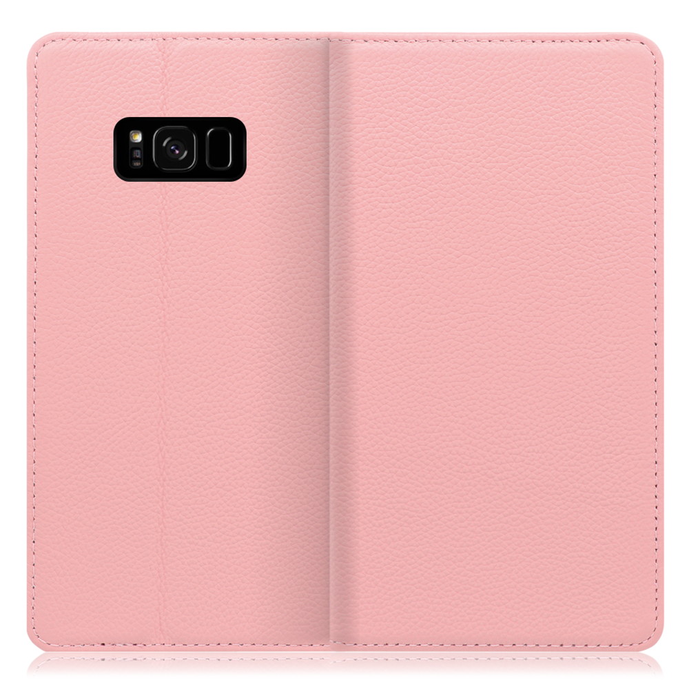 LOOF Pastel Galaxy S8+ / SC-03J / SCV35 用 [ピンク] 丈夫な本革 お手入れ不要 手帳型ケース カード収納 幅広ポケット ベルトなし