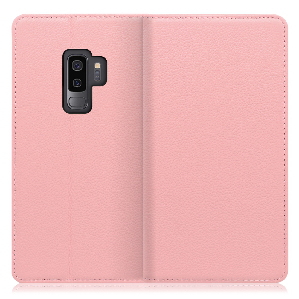 LOOF Pastel Galaxy S9+ / SC-03K / SCV39 用 [ピンク] 丈夫な本革 お手入れ不要 手帳型ケース カード収納 幅広ポケット ベルトなし
