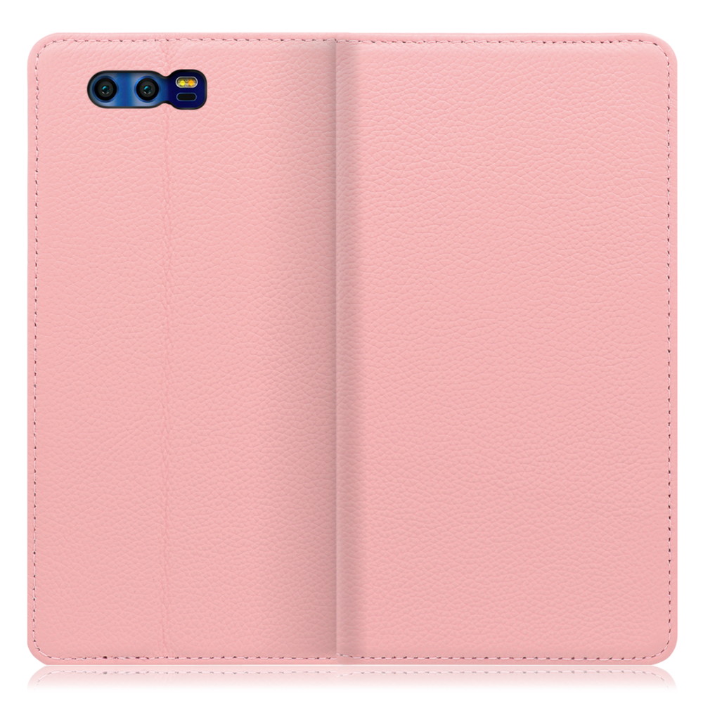 LOOF Pastel HUAWEI honor9 / STF-L09 用 [ピンク] 丈夫な本革 お手入れ不要 手帳型ケース カード収納 幅広ポケット ベルトなし