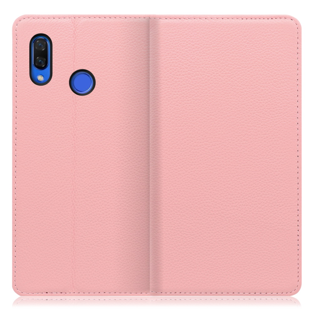 LOOF Pastel HUAWEI nova 3 / PAR-LX9 用 [ピンク] 丈夫な本革 お手入れ不要 手帳型ケース カード収納 幅広ポケット ベルトなし