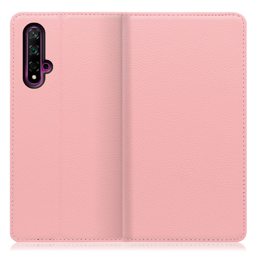 LOOF Pastel HUAWEI nova 5T 用 [ピンク] 丈夫な本革 お手入れ不要 手帳型ケース カード収納 幅広ポケット ベルトなし