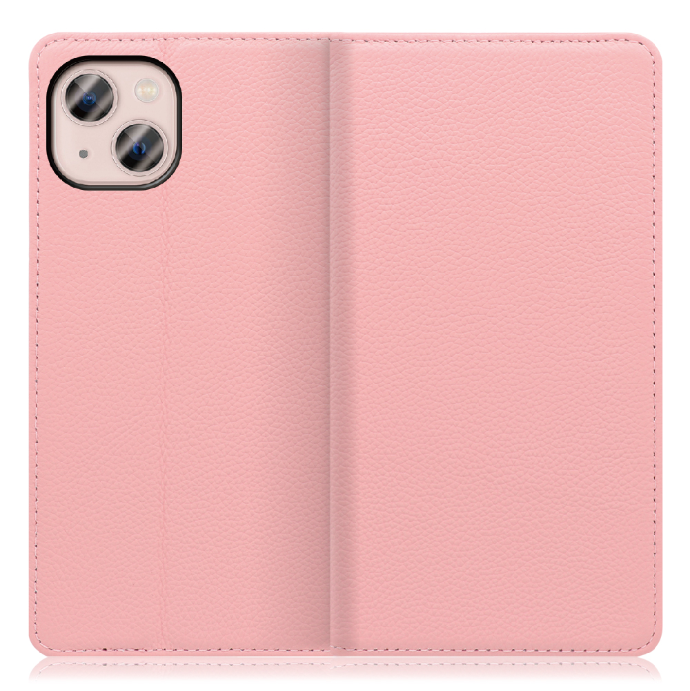 LOOF Pastel Series iPhone 13  [ピンク] 丈夫な本革 お手入れ不要 手帳型ケース カード収納 幅広ポケット ベルトなし