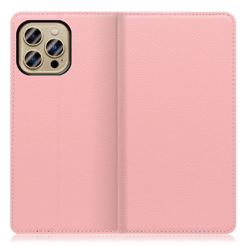 LOOF Pastel Series iPhone 13 Pro Max [ピンク] 丈夫な本革 お手入れ不要 手帳型ケース カード収納 幅広ポケット ベルトなし