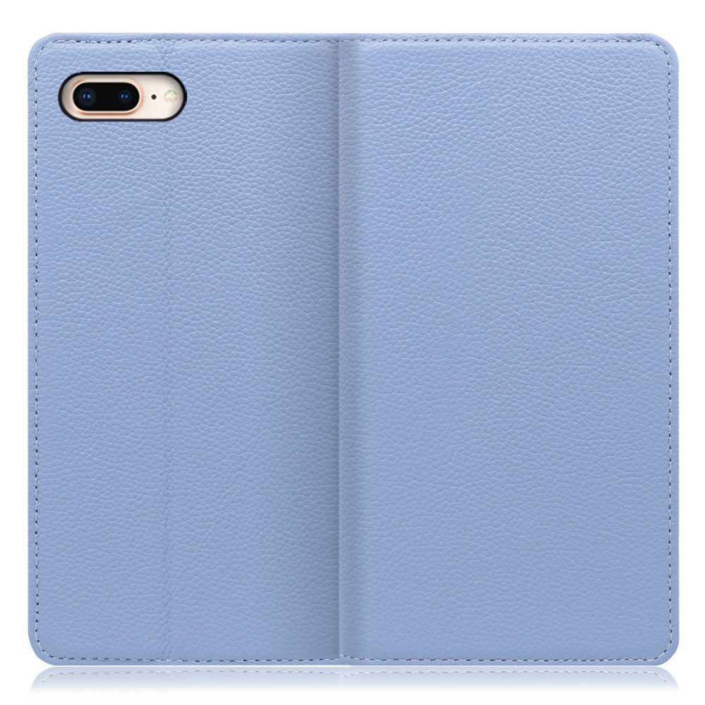 LOOF Pastel iPhone 7 Plus / 8 Plus 用 [ブルー] 丈夫な本革 お手入れ不要 手帳型ケース カード収納 幅広ポケット ベルトなし