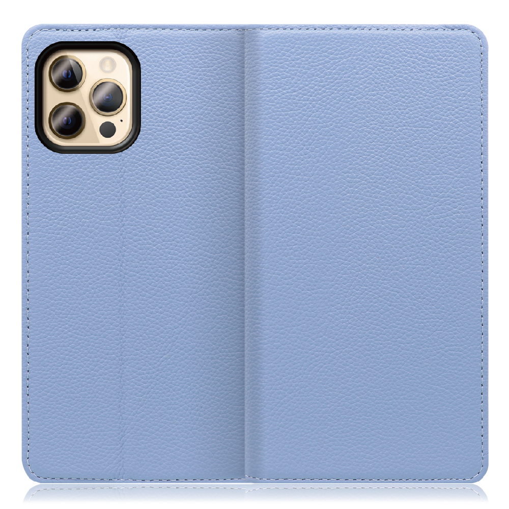 LOOF Pastel Series iPhone 12 Pro Max [ブルー] 丈夫な本革 お手入れ不要 手帳型ケース カード収納 幅広ポケット ベルトなし