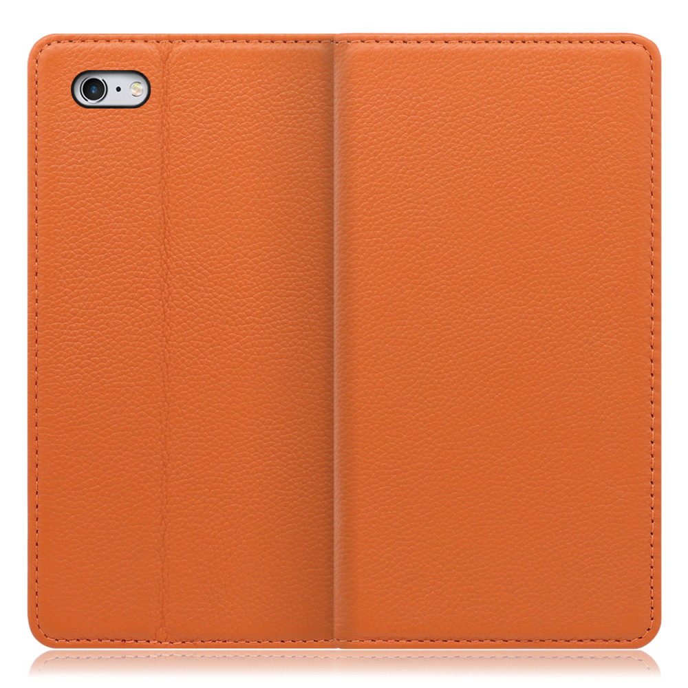 LOOF Pastel iPhone 6 Plus / 6s Plus 用 [オレンジ] 丈夫な本革 お手入れ不要 手帳型ケース カード収納 幅広ポケット ベルトなし