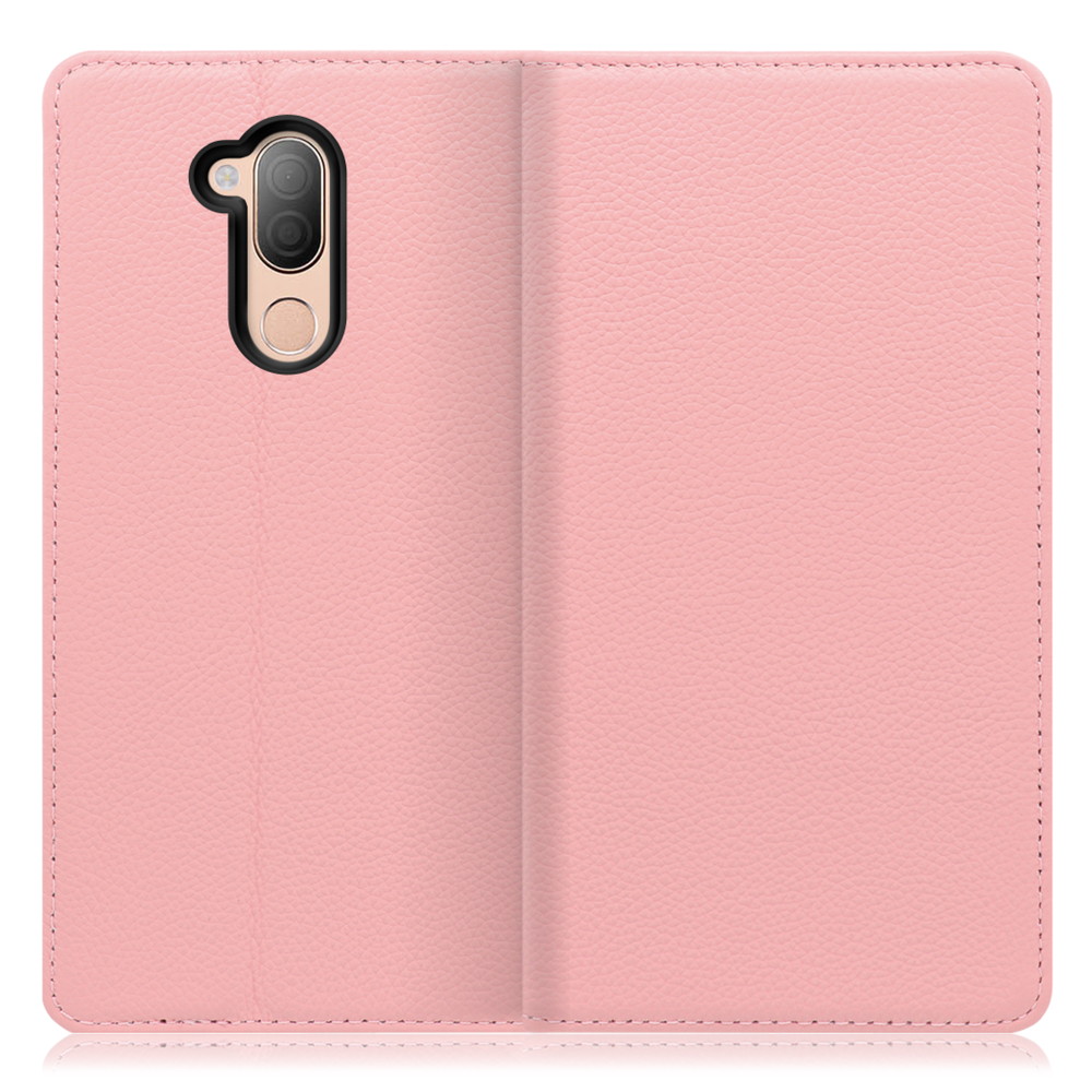 LOOF Pastel LG style 2 / L-01L 用 [ピンク] 丈夫な本革 お手入れ不要 手帳型ケース カード収納 幅広ポケット ベルトなし
