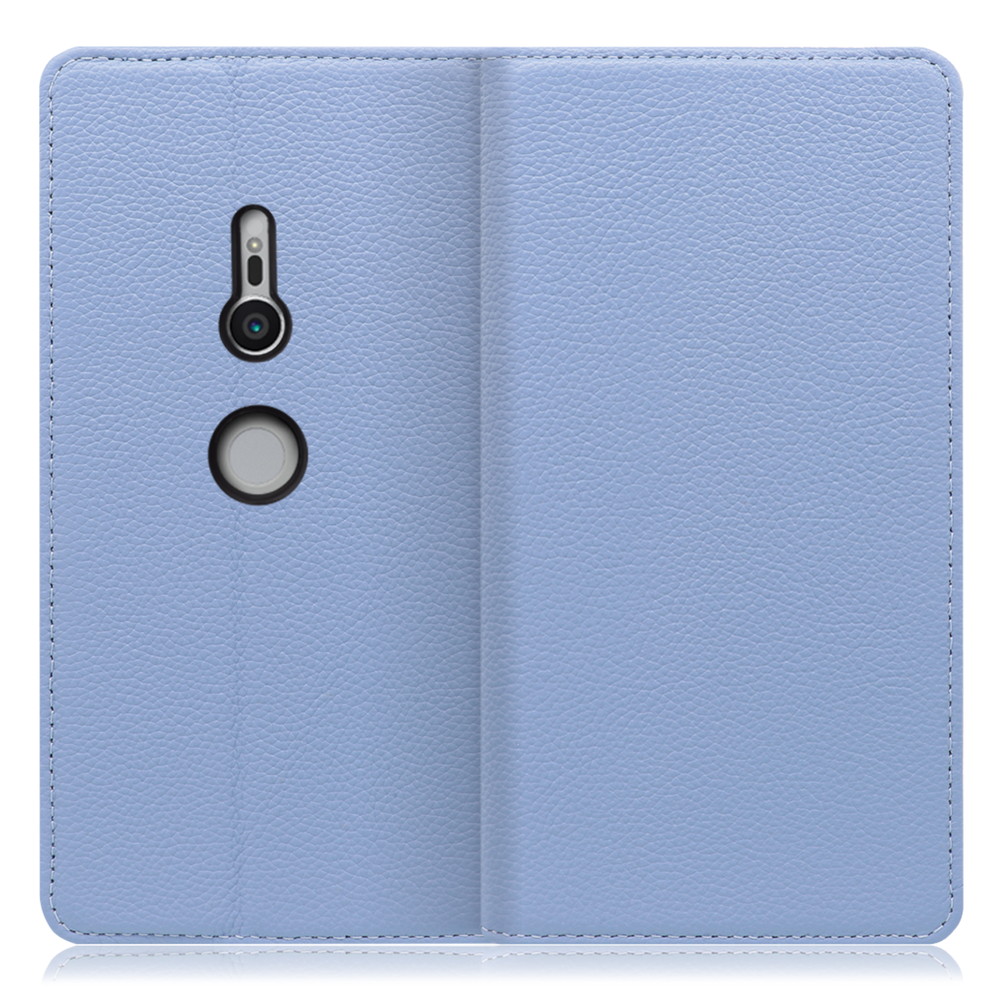 LOOF Pastel Xperia XZ2 / SO-03K / SOV37 用 [ブルー] 丈夫な本革 お手入れ不要 手帳型ケース カード収納 幅広ポケット ベルトなし