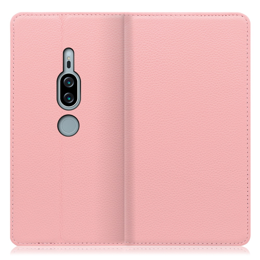 LOOF Pastel Xperia XZ2 Premium / SO-04K / SOV38 用 [ピンク] 丈夫な本革 お手入れ不要 手帳型ケース カード収納 幅広ポケット ベルトなし