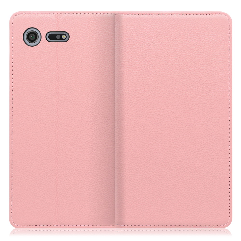 LOOF Pastel Xperia XZ Premium / SO-04J 用 [ピンク] 丈夫な本革 お手入れ不要 手帳型ケース カード収納 幅広ポケット ベルトなし