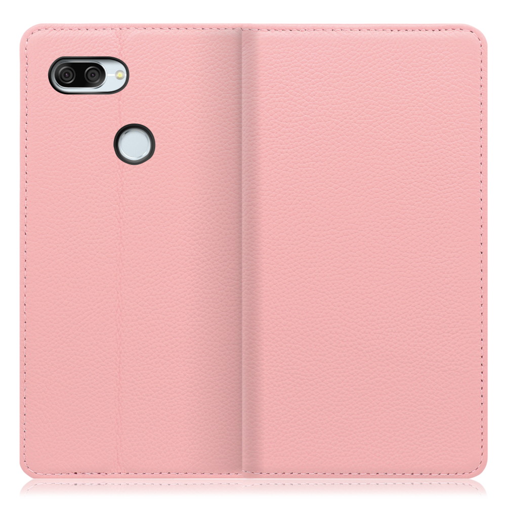 LOOF Pastel ZenFone Max Plus (M1) / ZB570TL 用 [ピンク] 丈夫な本革 お手入れ不要 手帳型ケース カード収納 幅広ポケット ベルトなし