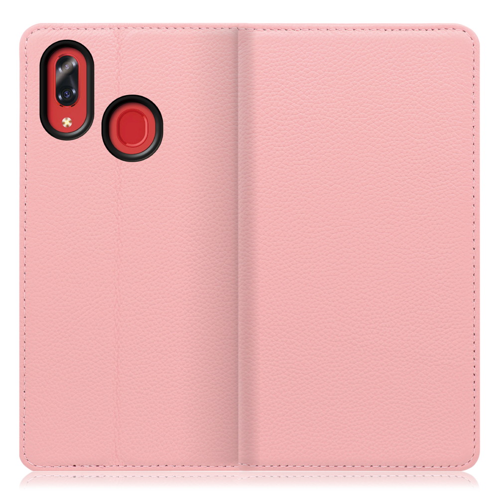 LOOF Pastel Libero S10 用 [ピンク] 丈夫な本革 お手入れ不要 手帳型ケース カード収納 幅広ポケット ベルトなし