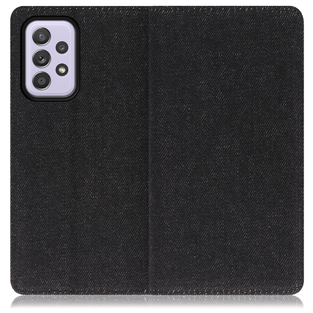 LOOF Denim Galaxy A52 5G / SC-53B 用 [ブラック]デニム生地を使用 手帳型ケース カード収納付き ベルトなし