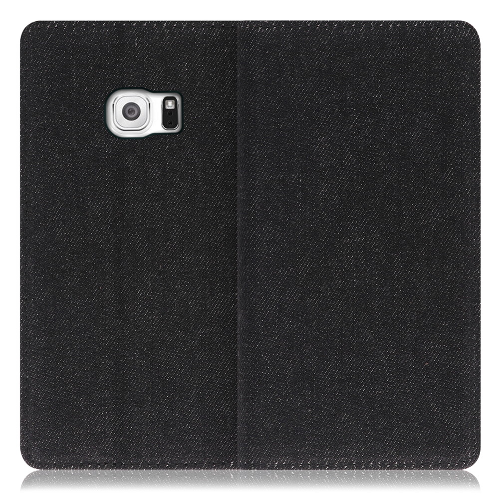 LOOF Denim Galaxy S6 / SC-05G 用 [ブラック]デニム生地を使用 手帳型ケース カード収納付き ベルトなし