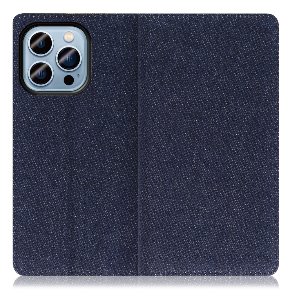 Looco Official Shop Loof Denim Series Iphone 14 Pro 用 ブルー デニム生地を使用 手帳型 ケース カード収納付き ベルトなし