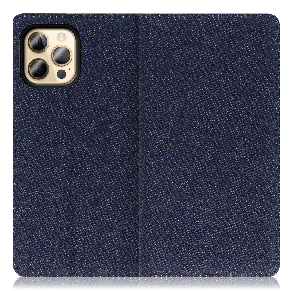 LOOF Denim Series iPhone 12 Pro Max [ブルー] デニム生地を使用 手帳型ケース カード収納付き ベルトなし